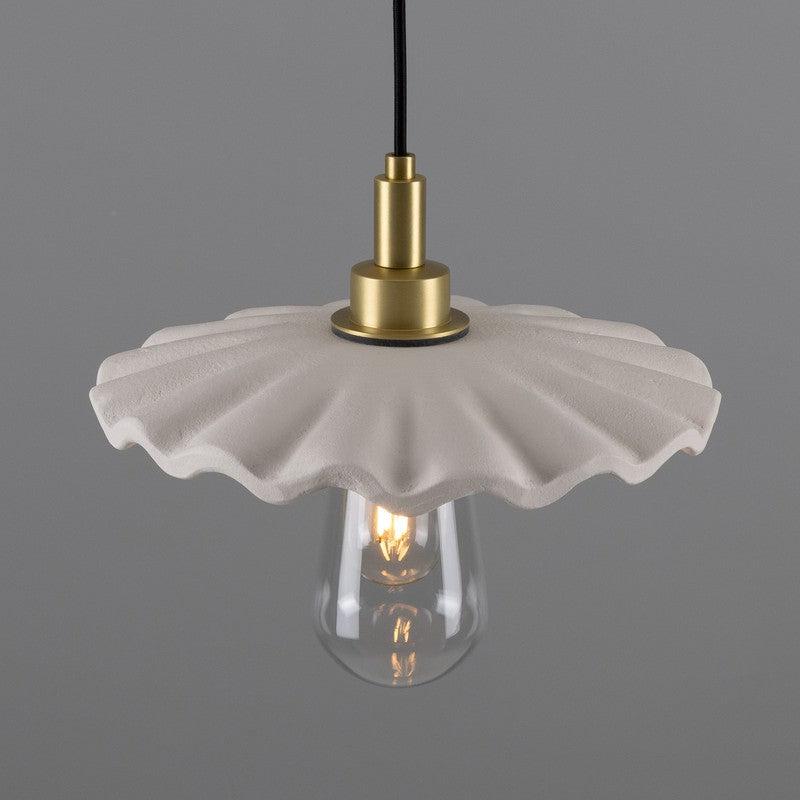 Kirhii Organic Matt White Ceramic Bathroom Pendant Light - 27cm IP44-Mullan Lighting-Antique Brass-100cm-nirohome