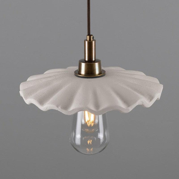 Kirhii Organic Matt White Ceramic Bathroom Pendant Light - 27cm IP44