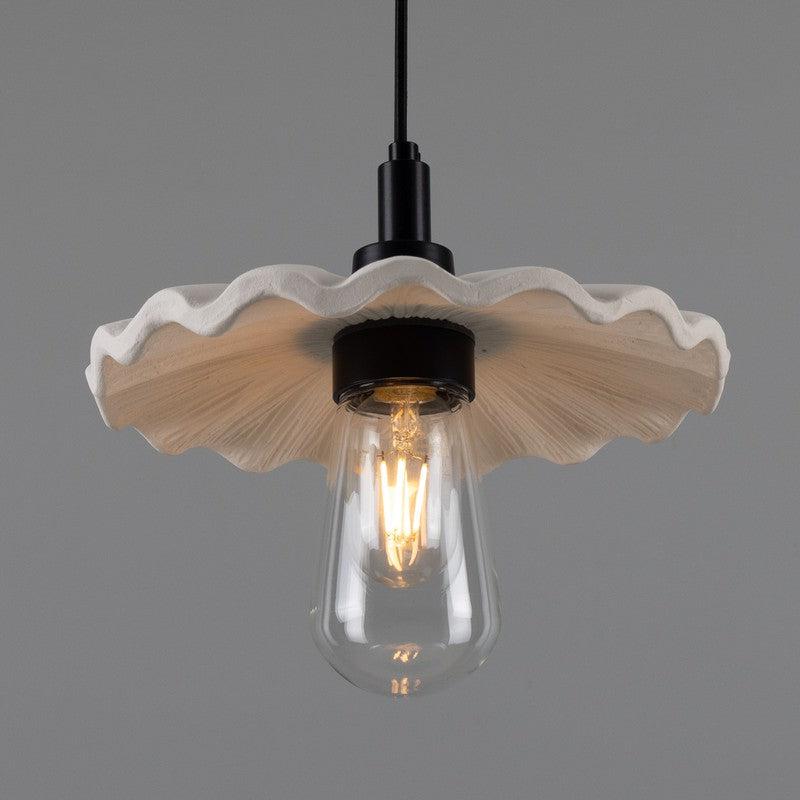 Kirhii Organic Matt White Ceramic Bathroom Pendant Light - 27cm IP44-Mullan Lighting-Antique Brass-100cm-nirohome