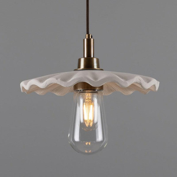 Kirhii Organic Matt White Ceramic Bathroom Pendant Light - 27cm IP44