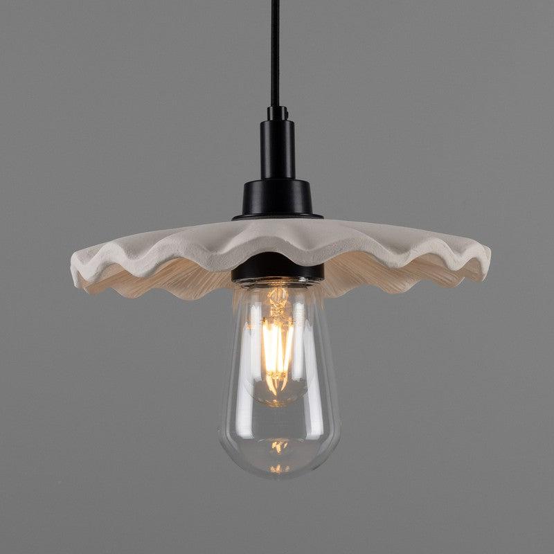 Kirhii Organic Matt White Ceramic Bathroom Pendant Light - 27cm IP44-Mullan Lighting-Powder Coated Matt Black-100cm-nirohome