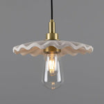 Kirhii Organic Matt White Ceramic Bathroom Pendant Light - 27cm IP44-Mullan Lighting-Satin Brass-100cm-nirohome