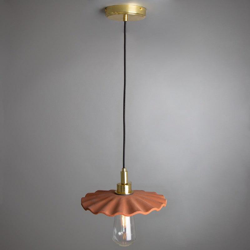 Kirhii Organic Red Iron Ceramic Bathroom Pendant Light - 27cm IP44-Mullan Lighting-100cm-nirohome