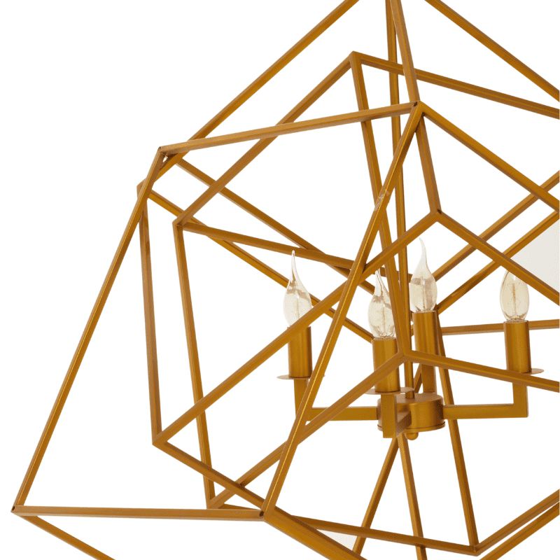 Kline Brass 4 Bulb Geometric Chandelier-Niro Home-nirohome