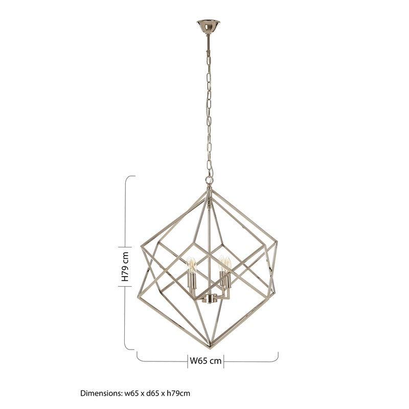 Kline Geometric Double Box Chandelier-Wrenford & Co.-nirohome