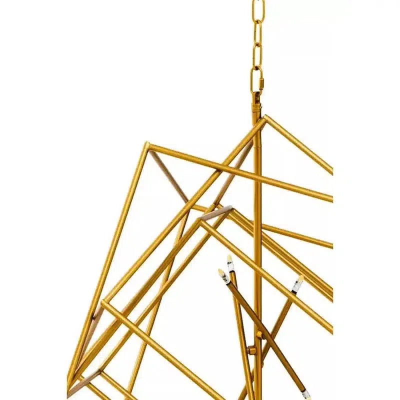 Kline Large Brass Overlapping Cube Shaped Pendant Light-Wrenford & Co.-nirohome