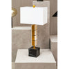 Knox Modern Marble Column Table Lamp With Square Fabric Shade-Niro Home-nirohome