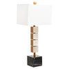 Knox Modern Marble Column Table Lamp With Square Fabric Shade-Niro Home-nirohome