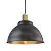 Knurled Dome Pendant Light - 13 Inch-Industville-Pewter & Brass-Brass-nirohome