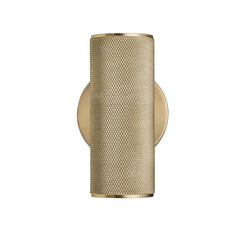 Knurled Edison Double Wall Light-Industville-Brass-nirohome