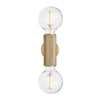 Knurled Edison Double Wall Light-Industville-Brass-nirohome