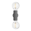 Knurled Edison Double Wall Light-Industville-Brass-nirohome