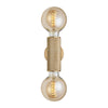 Knurled Edison Double Wall Light-Industville-Brass-nirohome