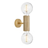 Knurled Edison Double Wall Light-Industville-Brass-nirohome