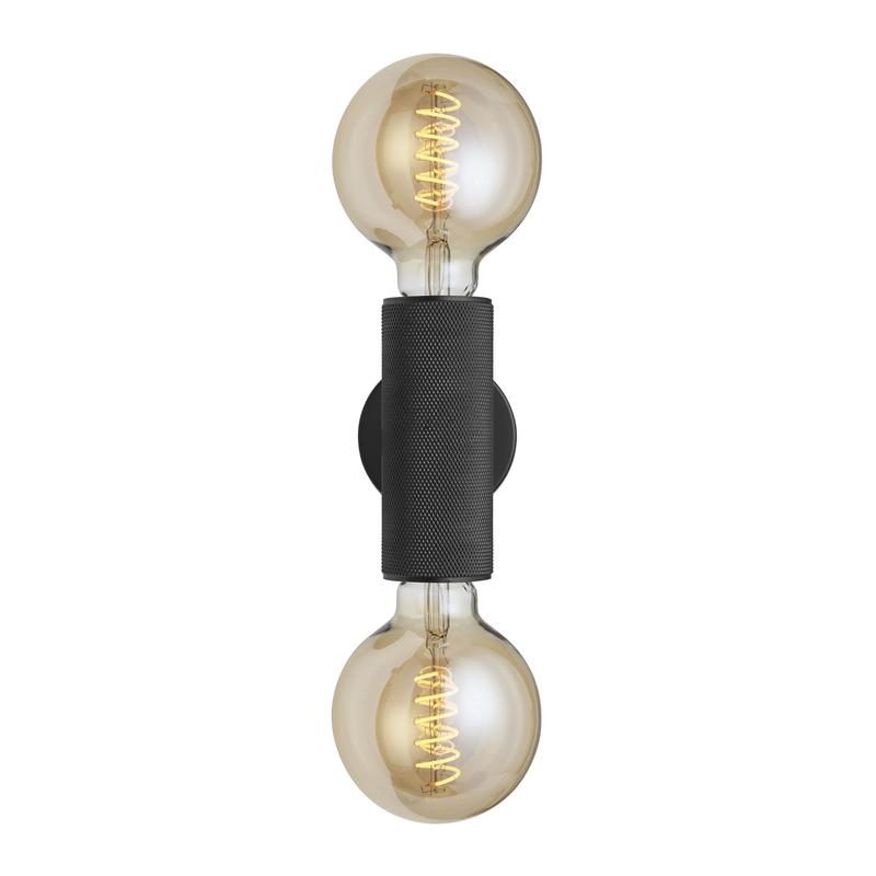 Knurled Edison Double Wall Light-Industville-Brass-nirohome