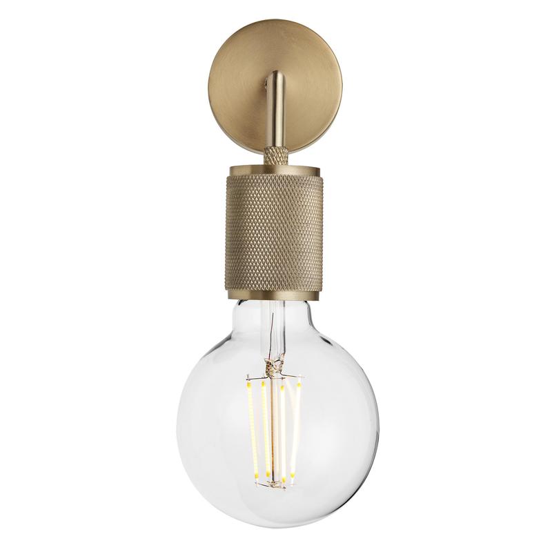 Knurled Edison Single Wall Light-Industville-Brass-nirohome