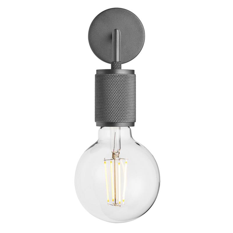 Knurled Edison Single Wall Light-Industville-Brass-nirohome