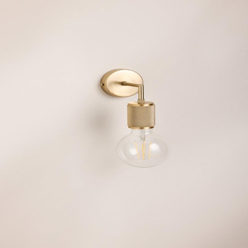 Knurled Edison Single Wall Light-Industville-Brass-nirohome