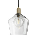 Knurled Glass Schoolhouse Pendant - 10 Inch-Industville-Clear-Brass-nirohome