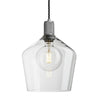 Knurled Glass Schoolhouse Pendant - 10 Inch-Industville-Clear-Pewter-nirohome