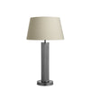 Knurled Pillar Table Lamp-Industville-Pewter-Natural Cotton Empire - Large Shade-nirohome