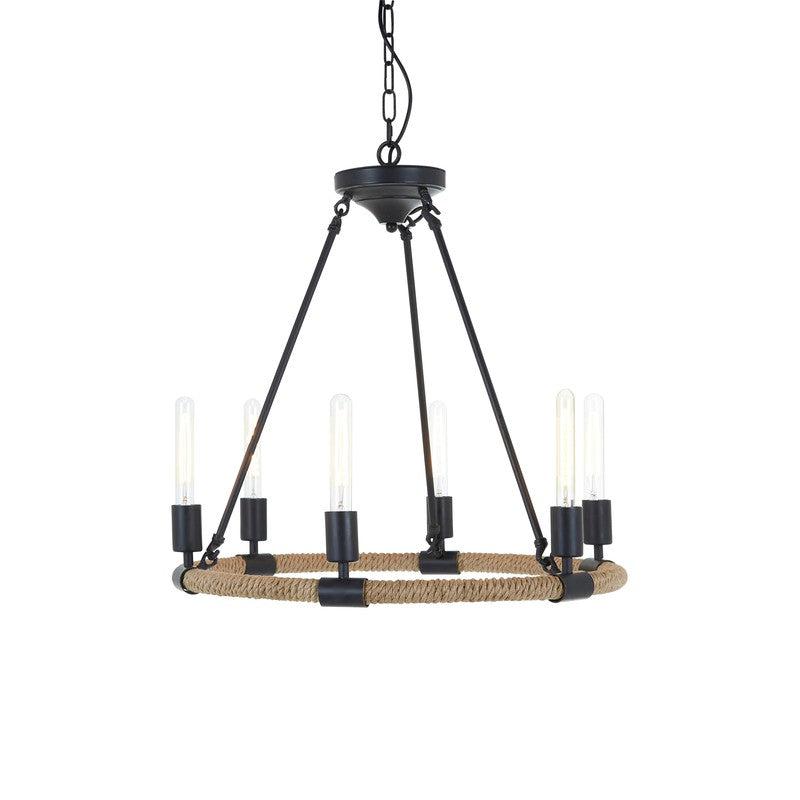 Landow 6 Bulb Farmhouse Style Chandelier-Wrenford & Co.-nirohome