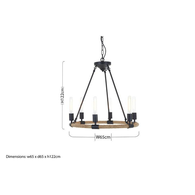 Landow 6 Bulb Farmhouse Style Chandelier-Wrenford & Co.-nirohome
