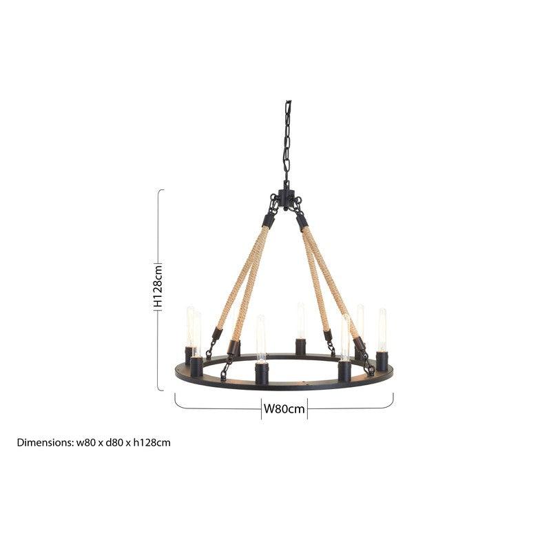 Landow 8 Bulb Farmhouse Style Chandelier-Wrenford & Co.-nirohome