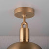 Large Forked Ceiling Light With Shade And Smoked Glass Globe-Buster + Punch-Brass-nirohome