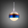 Large Forked Pendant With Shade And Opal Glass Globe-Buster + Punch-Burnt Steel-nirohome