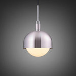 Large Forked Pendant With Shade And Opal Glass Globe-Buster + Punch-Steel-nirohome