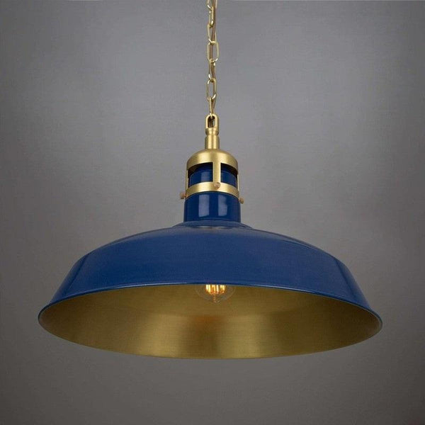 Large Matlock Pendant Light Vintage Factory Brass