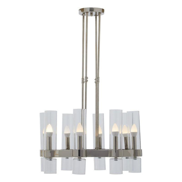 Larson 8 Bulb Glass Shade Chandelier