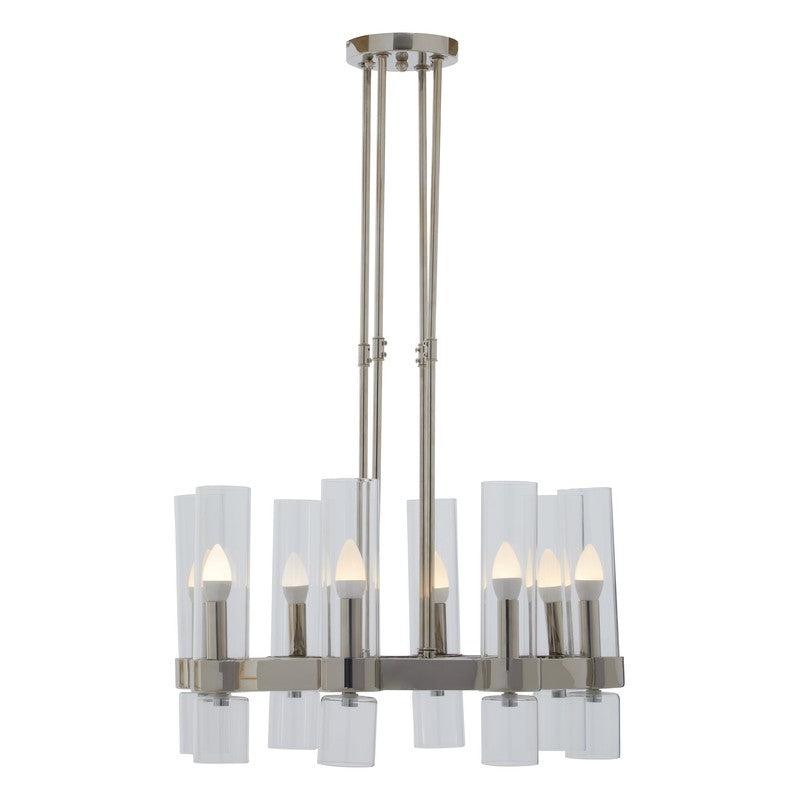Larson 8 Bulb Glass Shade Chandelier-Wrenford & Co.-nirohome