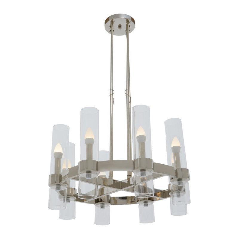Larson 8 Bulb Glass Shade Chandelier-Wrenford & Co.-nirohome