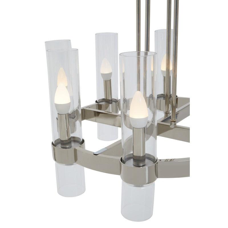 Larson 8 Bulb Glass Shade Chandelier-Wrenford & Co.-nirohome