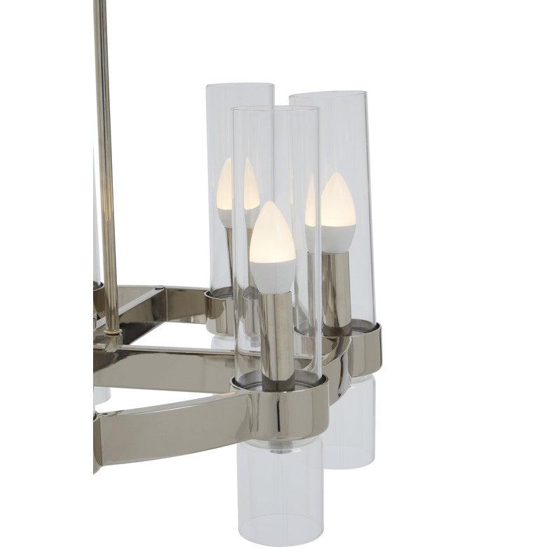 Larson 8 Bulb Glass Shade Chandelier-Wrenford & Co.-nirohome