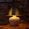 Lawson Ceramic Marbled Table Lamp With Brass Dome Shade-Mullan Lighting-nirohome