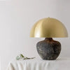 Lawson Ceramic Table Lamp With Brass Dome Shade in Black Clay-Mullan Lighting-nirohome