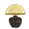 Lawson Ceramic Table Lamp With Brass Dome Shade in Black Clay-Mullan Lighting-nirohome