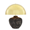 Lawson Ceramic Table Lamp With Brass Dome Shade in Black Clay-Mullan Lighting-nirohome