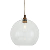 Leith Open Glass Globe Pendant Light-Mullan Lighting-Antique Brass-Clear-100cm-nirohome