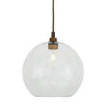 Leith Open Glass Globe Pendant Light-Mullan Lighting-Antique Brass-Clear-100cm-nirohome