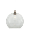 Leith Open Glass Globe Pendant Light-Mullan Lighting-Antique Silver-Clear-100cm-nirohome