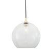 Leith Open Glass Globe Pendant Light-Mullan Lighting-Polished Brass-Clear-100cm-nirohome