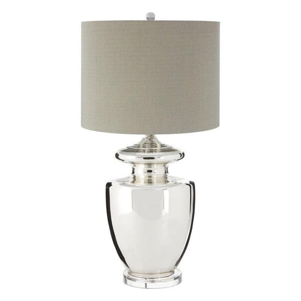 Lena Glass Urn Shaped Table Lamp With Fabric Shade