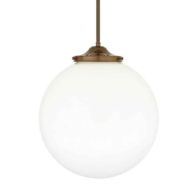 Luanda Pendant Light Opal Glass Globe-Mullan Lighting-Antique Brass-nirohome