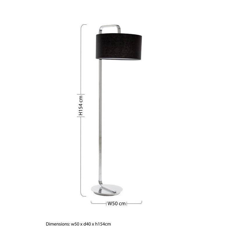 Lustra Curved Chrome Floor Lamp-Niro Home-nirohome