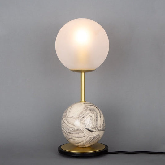 Mullan Lighting Zapp Marbled Ceramic Glass Ball Table Lamp