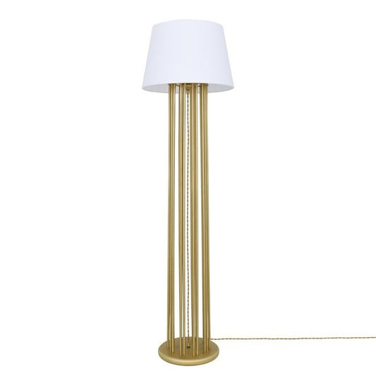 Mullan Lighting Banjul Brass Hotel Floor Lamp With Fabric Shade